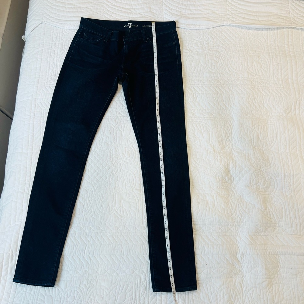 7 For All Mankind Dark Blue Skinny Jeans - Picture 5 of 8